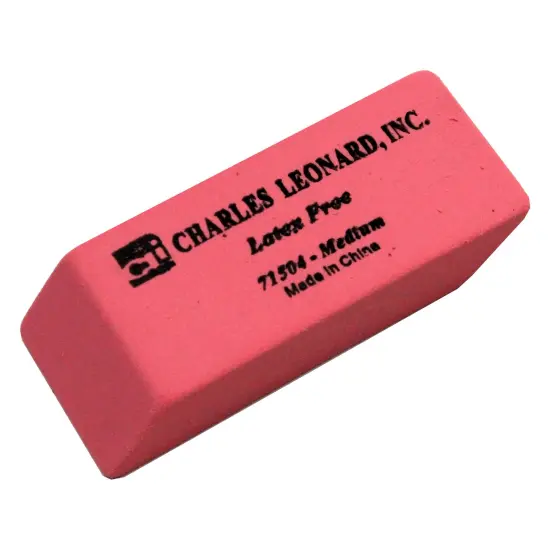 Eraser, Synthetic, Latex Free, Wedge Shape, Pink, Medium, Box of 24 {1}