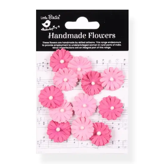 Little Birdie Larisa Paper Flowers 12/Pkg-Precious Pink {1}