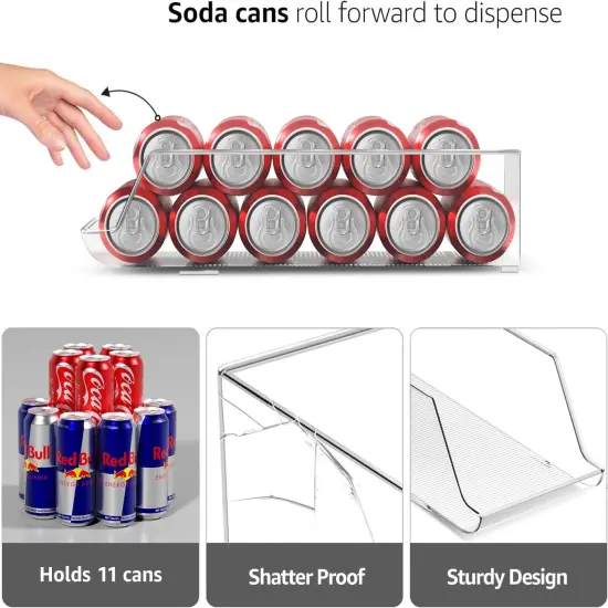 Sorbus Skinny Soda Can Organizer 2 Pack - Slim Can Holder and Drink Dispenser {4}