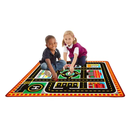 Round The City Rescue Rug & Vehicle Set {4}
