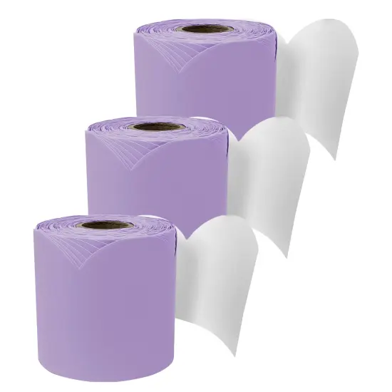 Rolled Scalloped Bulletin Board Border, Lilac, 65 Feet, Pack of 3 {1}