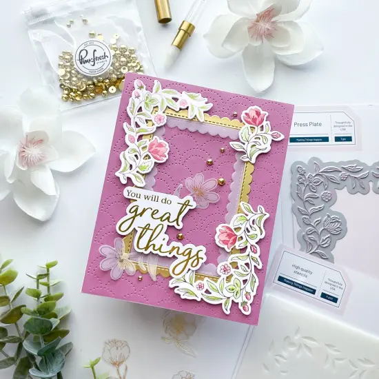 Pinkfresh Studio Stencils 4.25"X5.25" 4/Pkg-Making Things Happen {3}