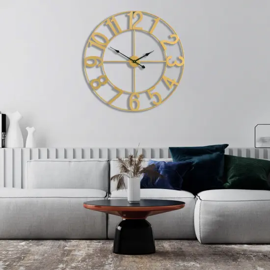 Sorbus Large Wall Clock - 32 inch (81 CM) Battery Operated Analog Wall Clock Decorative for Living Room and Kitchen Gold {2}