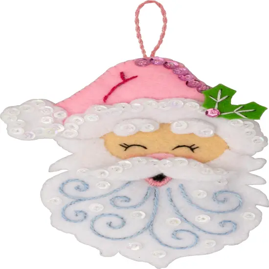 Bucilla Felt Ornaments Applique Kit Set Of 4-Santa Sweets {7}