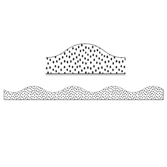 Magnetic Border, Black Messy Dots on White, 12' {1}