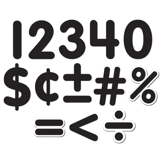 Black Classic 2-1/2" Magnetic Numbers, 65 Pieces {1}