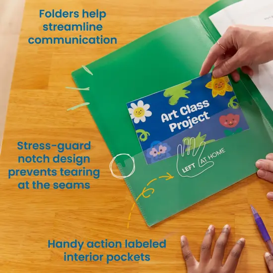 2-Pocket Parent-Teacher Classroom Communication Folder, 36-Piece Green {4}