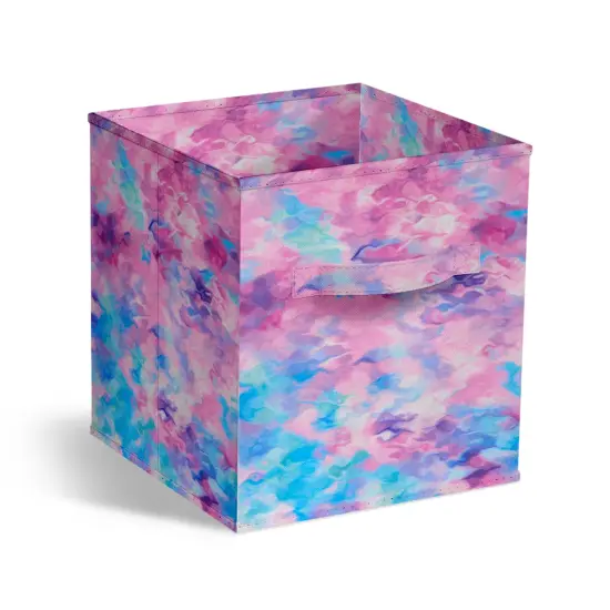 Sorbus 1-Pc 11 Inch Foldable Storage Cubes with Handles- for Organizing Home, Shelves, Nursery, Playroom, Closet and More Tie Dye Purple {1}