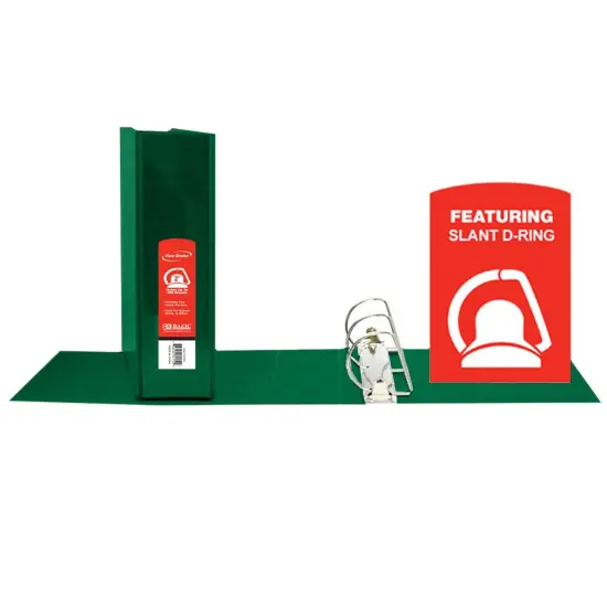 Slant D Ring View Binder with 2 Pockets, 2", Green {1}