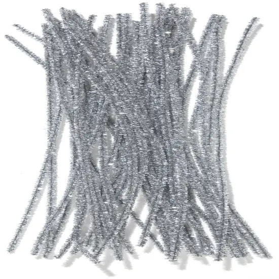 CousinDIY Tinsel Stems 3mmx12" 35/Pkg-Silver {3}