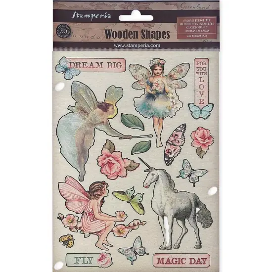 Stamperia Colored Wooden Shapes A5-Wonderland {1}