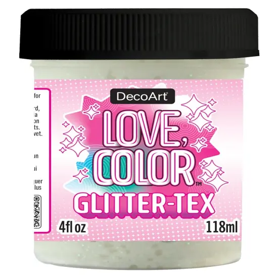 DecoArt Love Color Glitter-Tex 4oz-White {1}