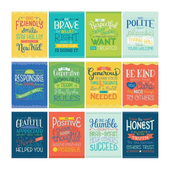 Mini Posters: Positive Character Traits Poster Set, 12 Pieces {1}