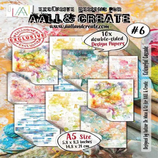 AALL And Create Double-Sided Cardstock A5-Colourful Cascade {1}