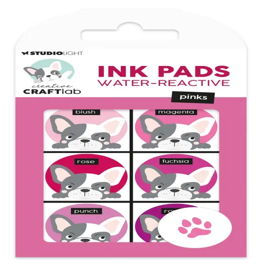 Studio Light Water-Reactive Ink Pads 6/Pkg-Nr. 29, Pinks {1}