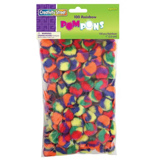 Pom Pons, Color Splash, 1", 100 Pieces {1}