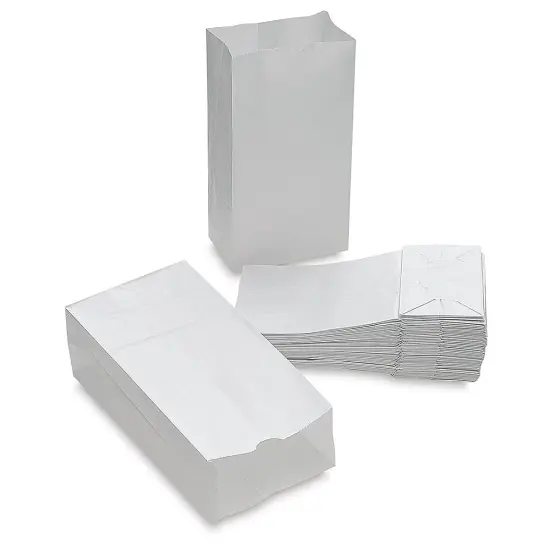 Creativity Street Kraft Bags - White, Pkg of 50, 6" L x 3-5/8" W x 11" H {2}