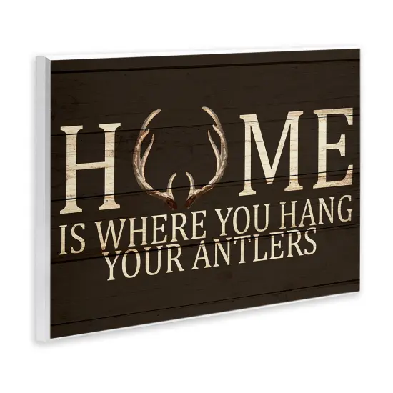 Stupell Industries Hang Your Antlers Rustic Wall Plaque Art {3}