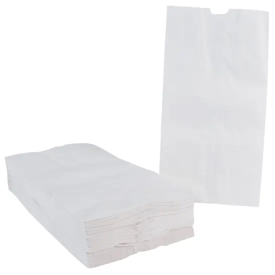 School Smart Paper Bags with Flat Bottom, 6 x 11 Inches, White, Pack of 100 {1}