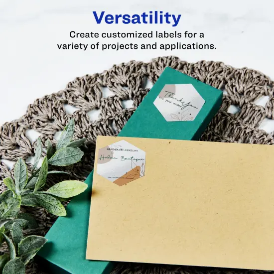 Avery Glossy White Hexagon Labels with Sure Feed, 1-1/2" x 1-47/54" {2}