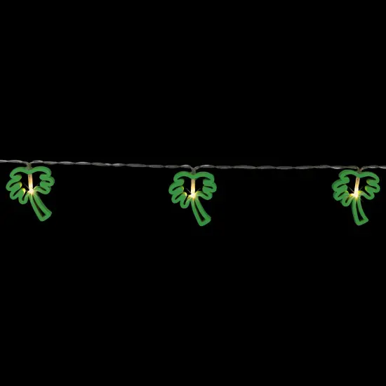 Northlight LED Palm Tree Patio Light Set - Green - 4' Clear Wire - 10ct {6}