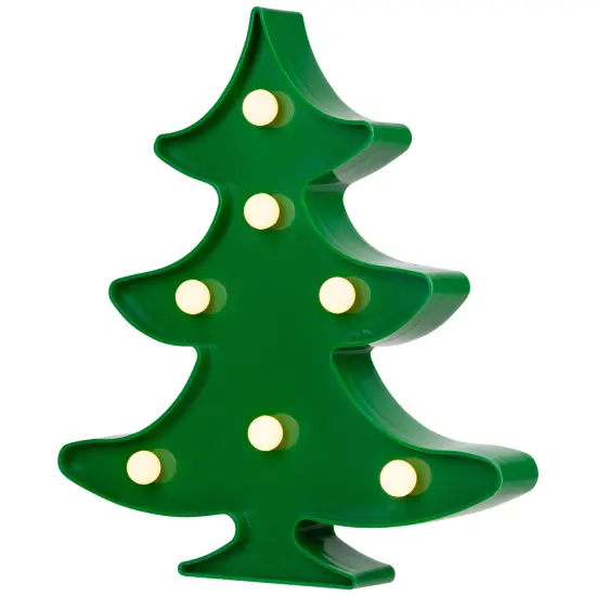 Northlight LED Lighted Christmas Tree Marquee Wall Art - 8.75" - Green {6}