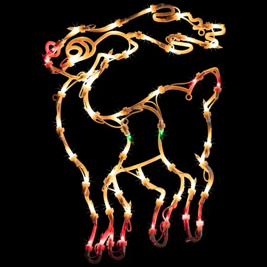 Northlight Lighted Reindeer Christmas Window Silhouette - 18" - White - Multicolor Lights {1}