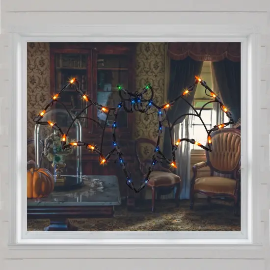 Northlight LED Lighted Bat Halloween Window Decoration - 15" - Multicolor Brown {4}