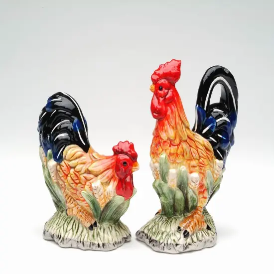 The Happy Farm: Ceramic Rooster Salt & Pepper Shakers, Home D&eacute;cor, Gift for Her, Gift for Mom, Kitchen D&eacute;cor, Farmhouse Decor {3}