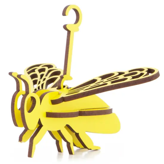 Little & Wood: Woodlet: Small - Honey Bee - Yellow, 3D Wooden Kit-Set, Insect Puzzle, Easy Assembly, Pop Build Fun, Sustainably Sourced Wood, Ages 6+ {1}