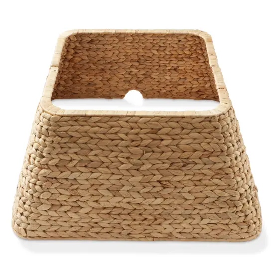 Casafield 22-Inch Christmas Tree Collar, Water Hyacinth Woven Tree Square Base Cover with Cord Cut Out, {1}