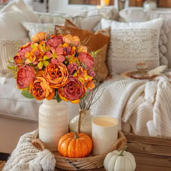 Artificial Fall Silk Peonies Flowers Tables Centerpieces {4}
