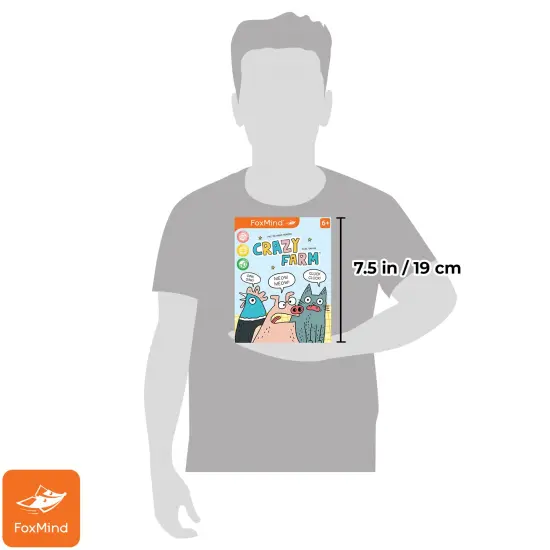 FoxMind: Crazy Farm - An Observation Card Party Game Where You Shout Out Animal Sounds, Illustrated by Elise Gravel, Family & Kids 6+, 2-5 Players {7}