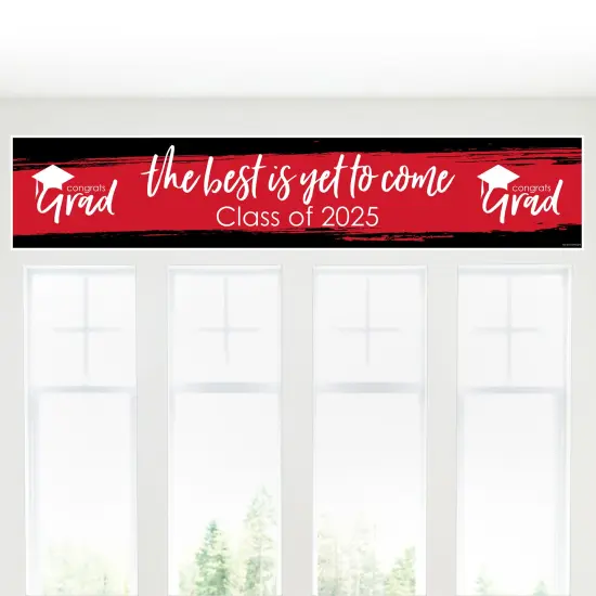 Big Dot of Happiness Red 2025 Graduation Party Decorations Party Banner {6}