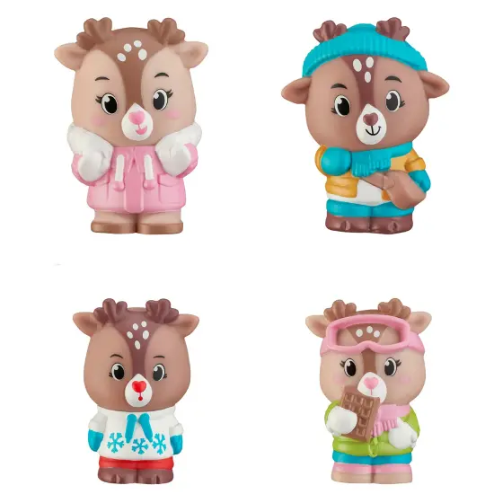 Timber Tots: Gla Gla Reindeer Family - 4 Character Set, Toy Figurines, 1.75-2" Animal Miniatures w/ Unique Details, Nature Playset, Kids-Toddler 18Mo+ {3}