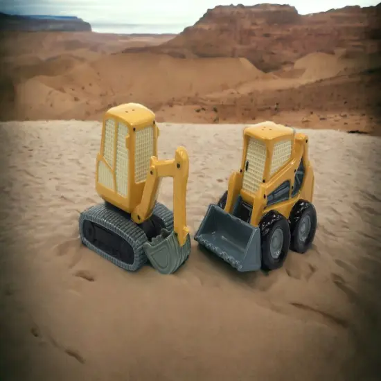 Ceramic Construction Zone Ceramic Excavator Salt and Pepper Shakers, Home D&eacute;cor, Gift for Him, Gift for Dad, Kitchen D&eacute;cor {2}