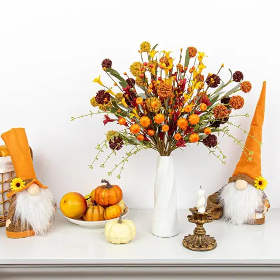 12 Pack Fall Floral Picks - 17 Inch {3}