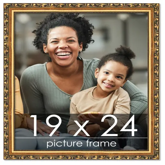19x24 Museum-Quality Picture Frame with UV-Resistant Acrylic & Acid-Free Backing, Available in 4 Finishes - Gold, Silver, Bronze, and Black {1}
