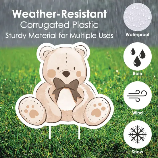 Big Dot of Happiness We Can Bearly Wait - Yard Sign and Outdoor Lawn Decorations - Teddy Bear Baby Shower Yard Signs - Set of 8 {4}