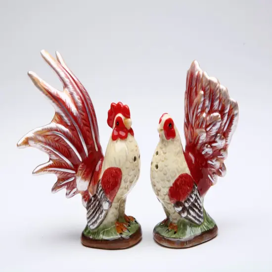 Ceramic Mini Red Rooster Salt And Pepper Shakers, Home D&eacute;cor, Gift for Her, Gift for Mom, Kitchen D&eacute;cor, Farmhouse D&eacute;cor, Fall Decor {3}