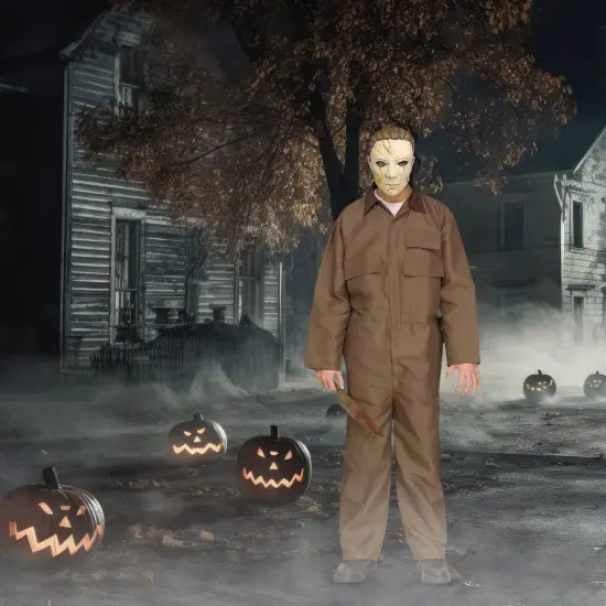 Halloween Michael Myers Adult Costume Memory-Flex Mask | One Size {4}