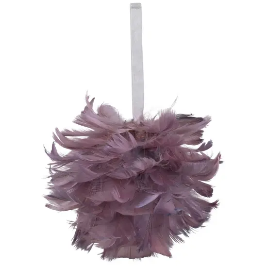 Northlight Feathered Christmas Ball Ornament - 5.5" - French Lilac Purple {4}