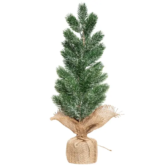 Northlight Frosted Pine in Burlap Base Christmas Tree - 17.5" - Unlit Green {3}