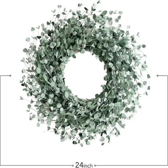24 Inch Everyday Greenery Boxwood Wreath for Front Door, Soft Touch Green Mini Leaves Wreath for Indoor and Outdoor, Romantic Green Wreath for Wedding Decor {3}