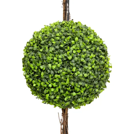 Northlight Two-Toned Double Sphere Artificial Boxwood Topiary Potted Plant - 48" Green {6}