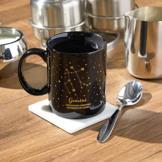 11-Ounce Color Changing Mug with Gemini Zodiac Astrological Sign Design (Black) {3}