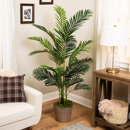 Northlight Potted Artificial Green Areca Palm Tree - 5.25' {1}
