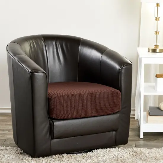 2 Pack Stretch Couch Cushion Slipcovers, Reversible Polyester Outdoor Sofa Protectors (Small, Chocolate) Brown {2}