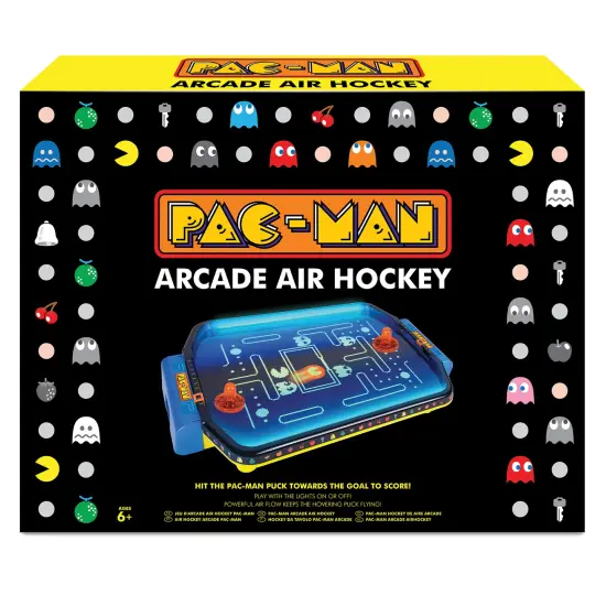 Pac-Man: Arcade Air Hockey - Premium Series, Glow-In-The-Dark Tabletop Game, Motorized Air Cushion, Neon Colors, Licensed, Adults & Kids 6+, 2 Players {1}