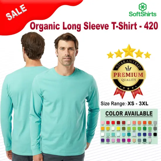 SoftShirts&reg; Organic Slim Fit Crewneck Long Sleeve T-Shirt Pine {2}